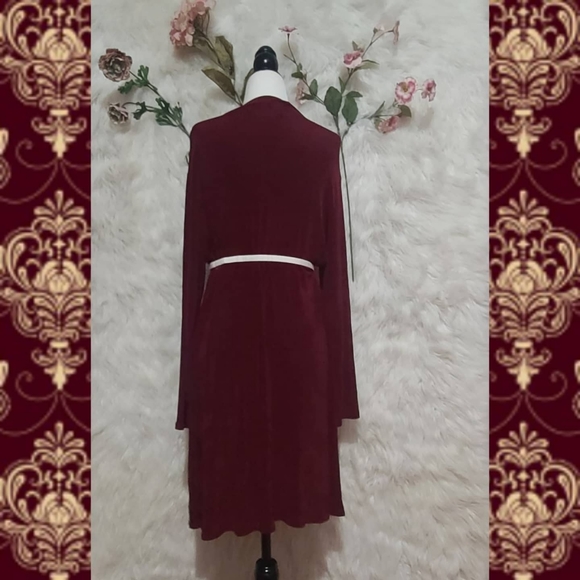 VINTAGE- 1990s Cotton ginny plus burgundy dress - Picture 5 of 7